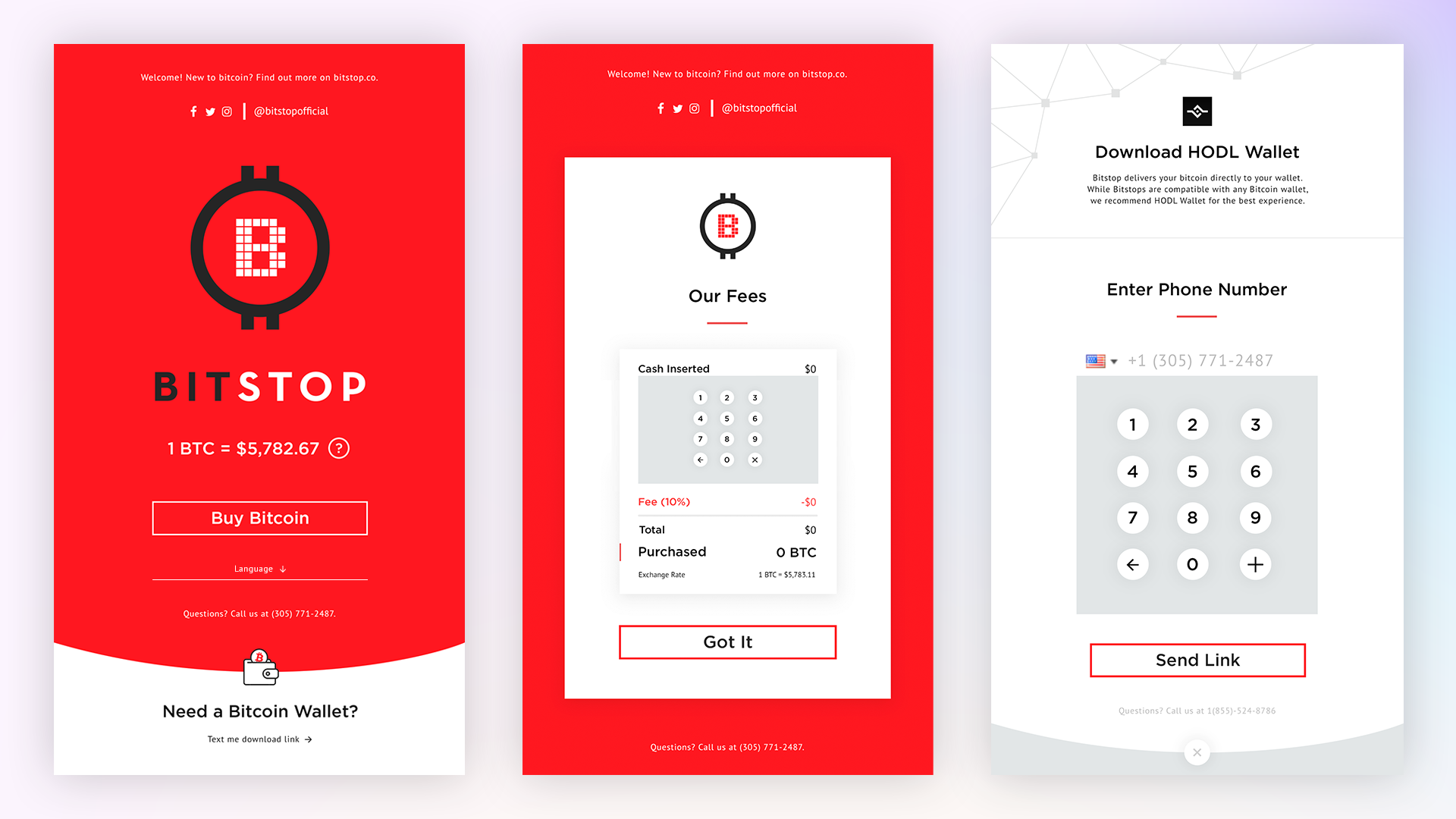 Annotated breakdown of the redesigned Bitstop home screen