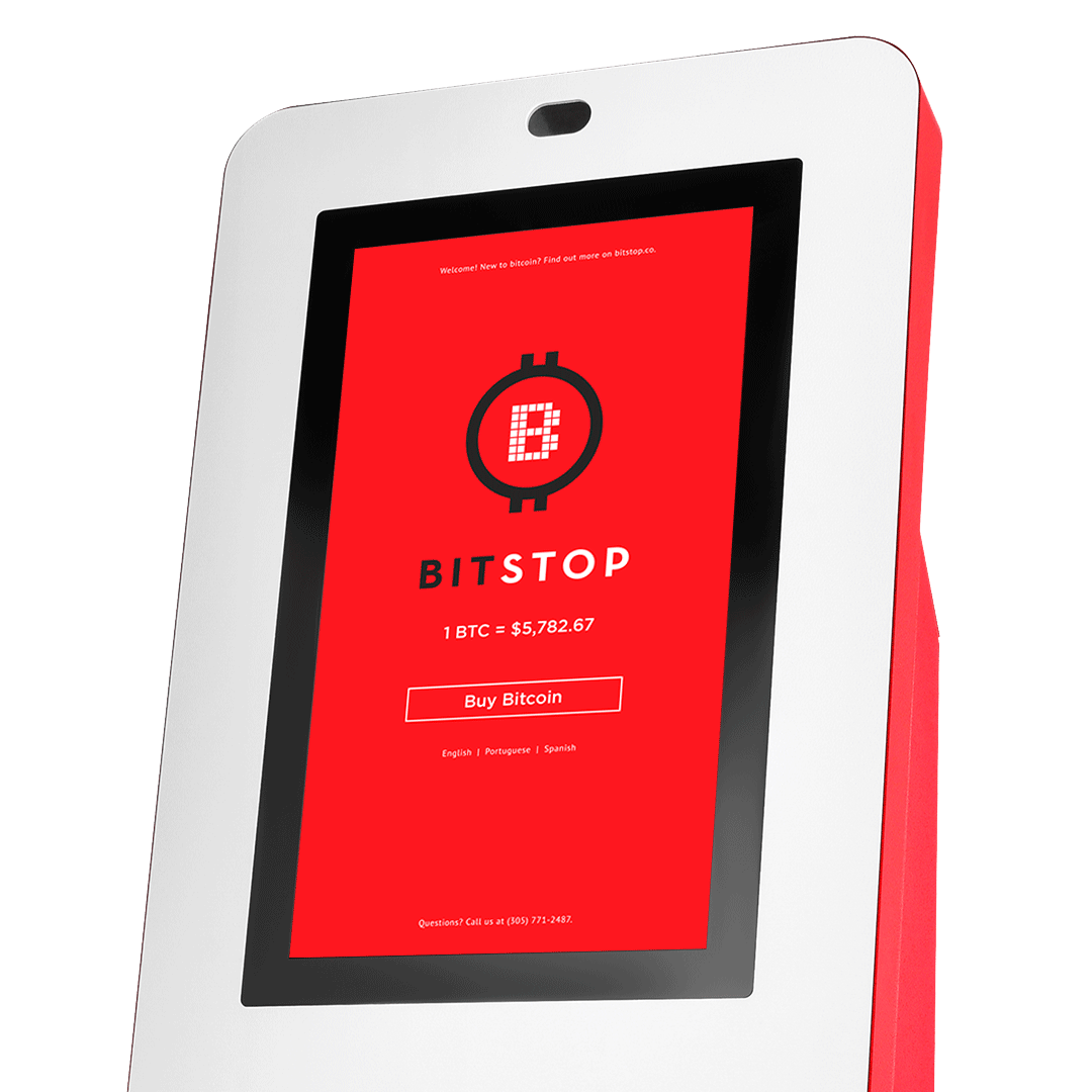 Animated walkthrough of Bitstop ATM home screen interactions
